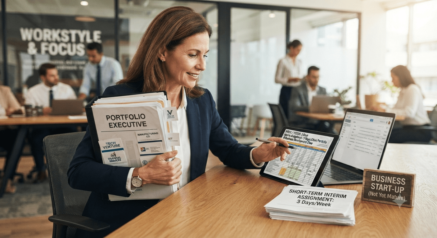 Businesswoman at a desk with paperwork on different workstyles