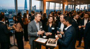 Lots of business people at a networking event